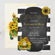 Gnome Sonnenblumen Bienen Chalkboard Babydusche ei
