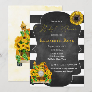 Gnome Sonnenblumen Bienen Chalkboard Babydusche ei