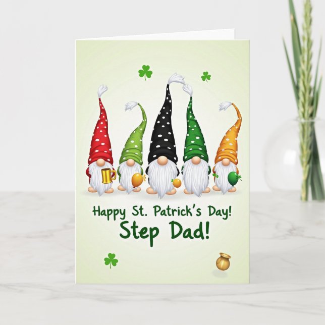Gnome Step Dad St Patricks Day Card Karte (Vorderseite)