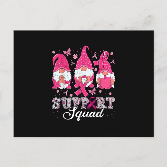 Gnome Support Squad Breast Cancer Awareness Gnomie Postkarte (Vorderseite)