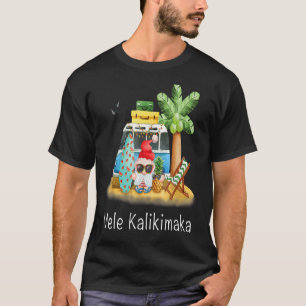 Gnome Surfboard Palm Tree Beach Hawaiian Mele Kali T-Shirt