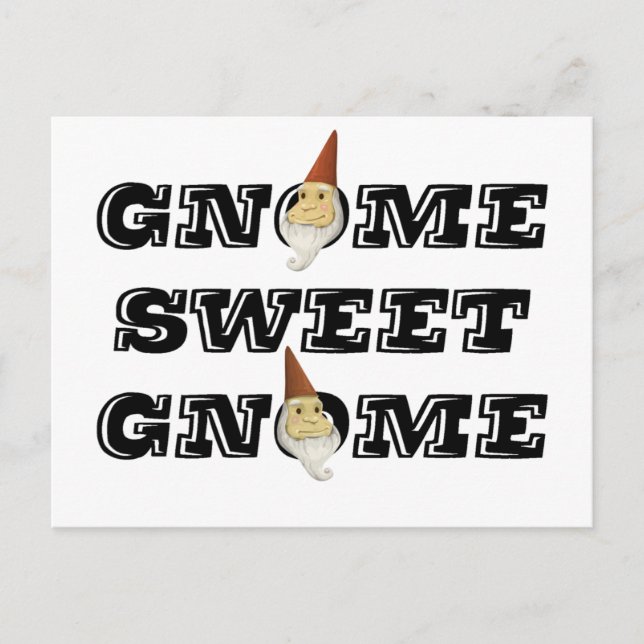 Gnome Sweet Gnome lustige Postkarte (Vorderseite)