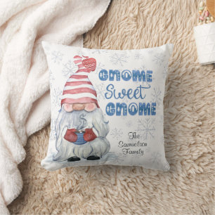 GNOME SWEET GNOME Wasserfarben Winter Personalisie Kissen