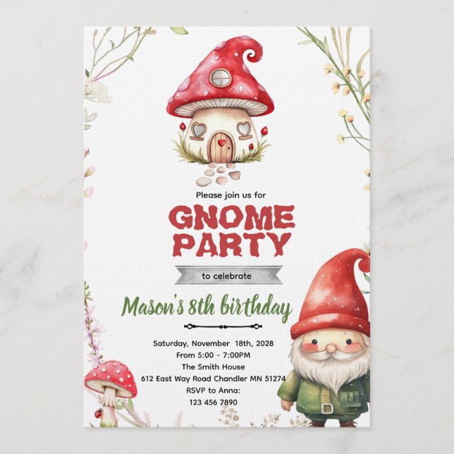 Gnome theme party invitation (Devant)