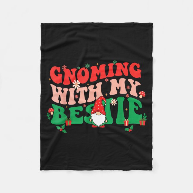 Gnome Twinning With My Ie Funny Matching Christmas Fleecedecke (Vorderseite)