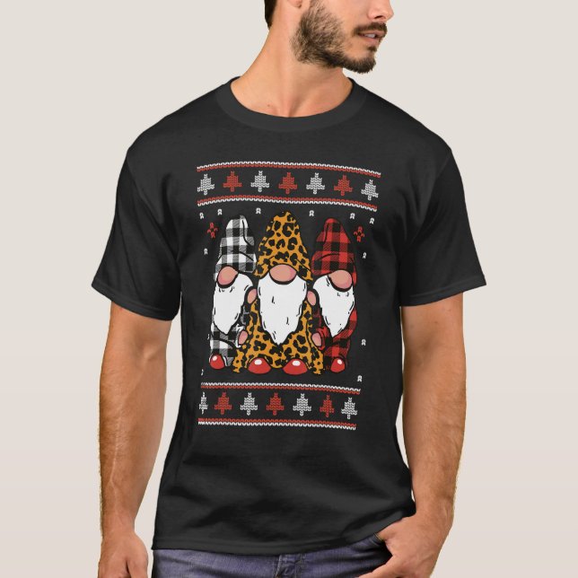Gnome Ugly Christmas Sweater Matching Santa Xmas H T-Shirt (Vorderseite)