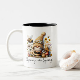 Gnome und Bienenfeder Zweifarbige Tasse