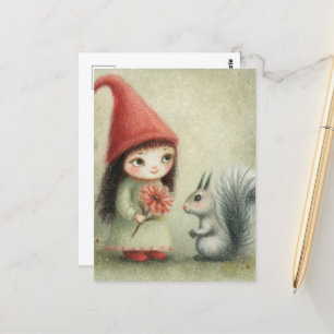 Gnome und das Eichhörnchen Postkarte