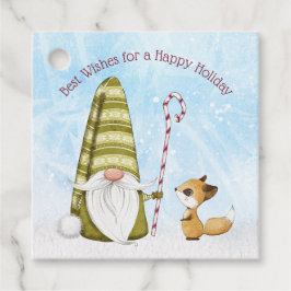 Gnome und Fox Best Wishs Happy Holiday Custom Geschenkanhänger