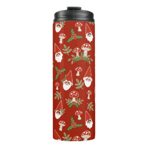 Gnome und Pilze auf Cranberry-Thermal-Tumbler Thermosbecher