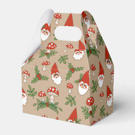Gnome und Pilze auf Tan Woodland Urlaub Geschenkschachtel
