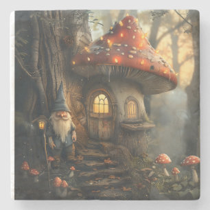 Gnome- und Pilzhausgestaltung Steinuntersetzer