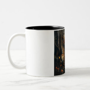 Gnome- und Pilzhausgestaltung Zweifarbige Tasse