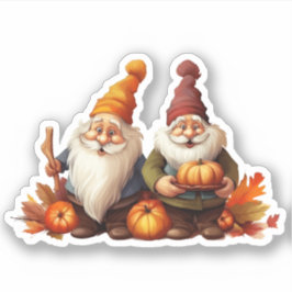 Gnome und Pumpkins fallen Sticker