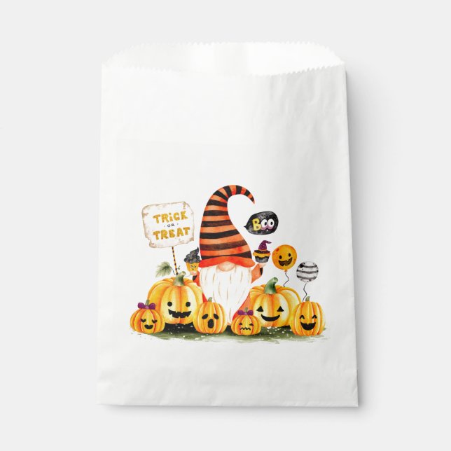Gnome und Pumpkins Trick oder Treat Fevor Bag Geschenktütchen (Vorderseite)