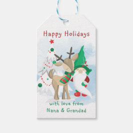 Gnome und Reindeer Personalisierte Weihnachten Geschenkanhänger