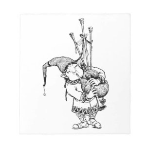 Gnome und seine Bagpipe Notizblock