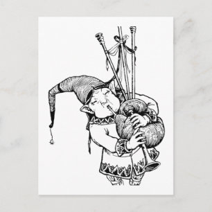 Gnome und seine Bagpipe Postkarte