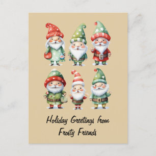Gnome verbreiten Winterfreude Postkarte