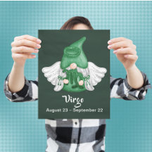 Gnome Virgo Astrologie Signature Engel 8" x 10" Po