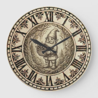 Gnome Wall Clock –  Farmhouse Decor Große Wanduhr