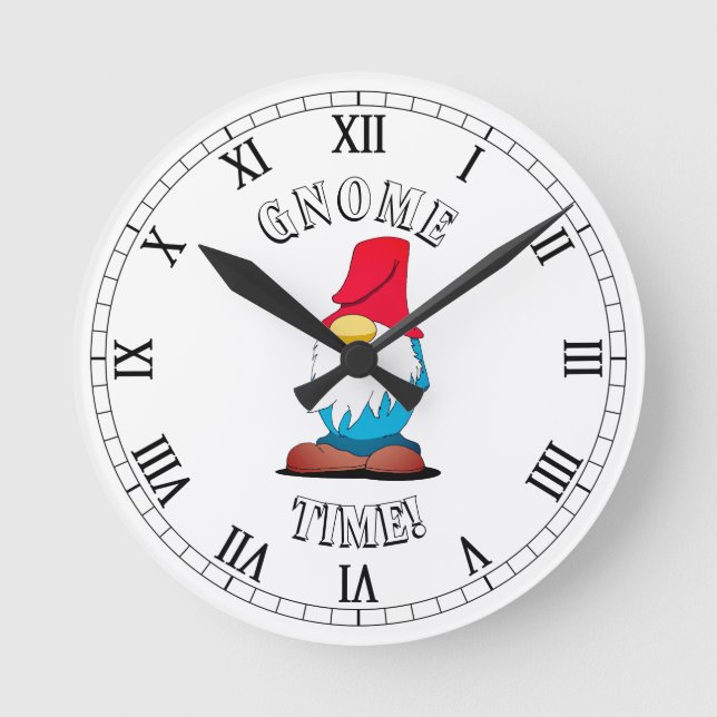 Gnome Wall Clock Runde Wanduhr (Vorderseite)