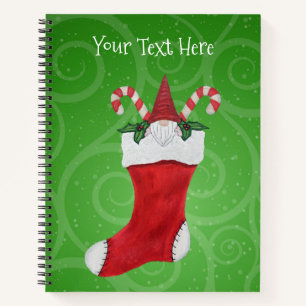 Gnome Wear Pointy Hat Beard Weihnachtsgebäck Strum Notizbuch