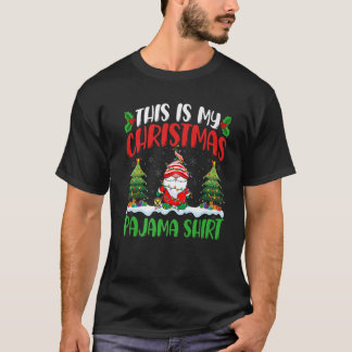Gnome Weihnachten Pyjama Xmas Lichter Baum Gnome P T-Shirt