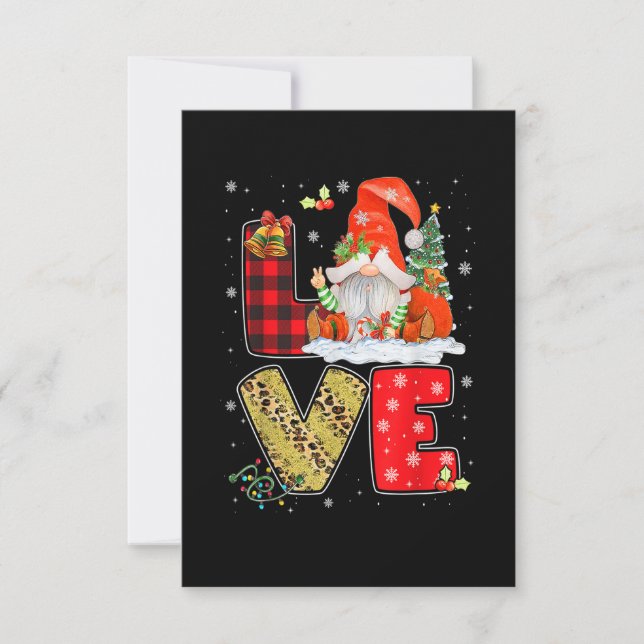 Gnome Weihnachts-Shirts für Frauen Männer - LIEBE Dankeskarte (Vorderseite)