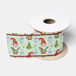 Gnome Weihnachtsgeschenk Wrapping Green Water Farb Satinband