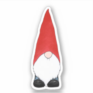 Gnome With Tall Red Hat Aufkleber