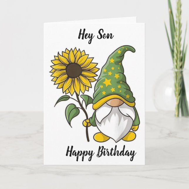 GNOME WÜNSCHT SON EINEN "GLÜCKLICHEN 40." GEBURTST KARTE (Vorderseite)