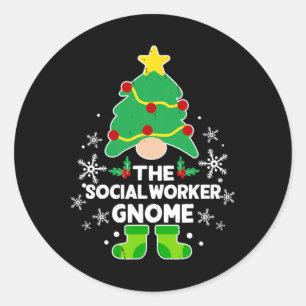 Gnome Xmas Familie Weihnachten Runder Aufkleber