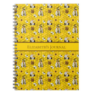 Gnome Yellow Sunflower Bees Honey Journal Notizblock