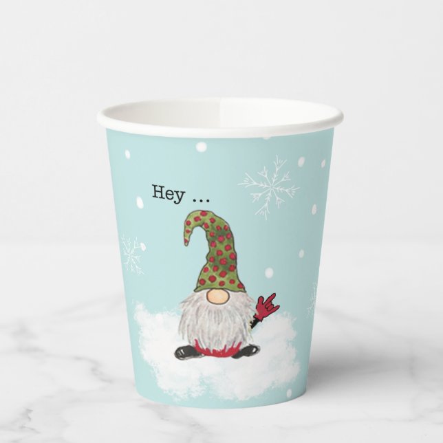 Gnome-Zeichen ILL-Party-Becher, ASL-Gnome Pappbecher (Links)