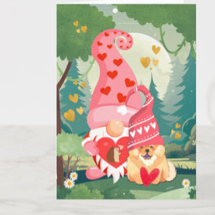 GNOMEBODY LUVS U MORE Chow and gnome valentine Feiertagskarte