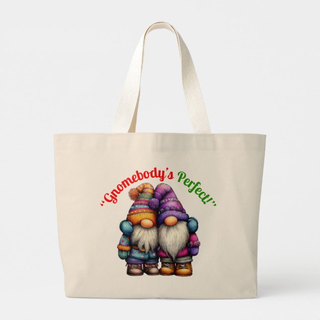 Gnomebody's Perfekte-Gnom-Kunst Jumbo Stoffbeutel (Rückseite)