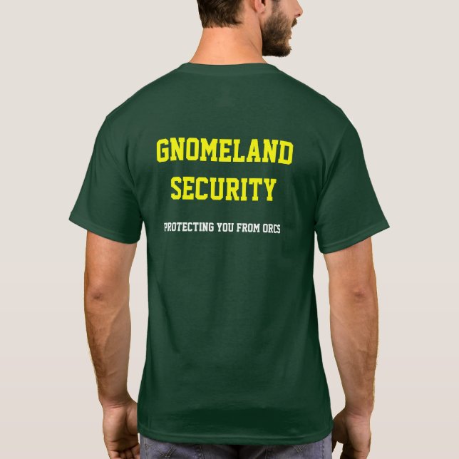 Gnomeland Sicherheit T-Shirt (Rückseite)