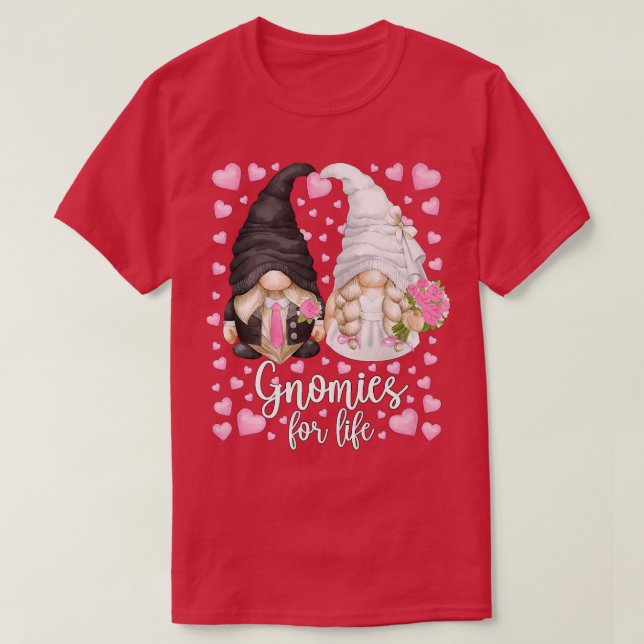 Gnomen für das LebenEinzigartige Braut und Bachelo T-Shirt (Design vorne)