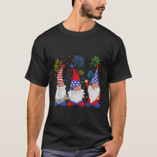 Gnomes America 4th July American Flag Patriotic T-Shirt