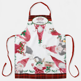 Gnomes Backen Weihnachts-Erinnerungen Mommy Red Ka Schürze
