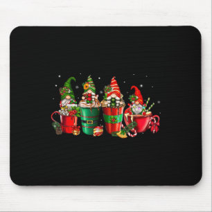 Gnomes Christmas Coffee Cups Latte Drink Outfit Mousepad