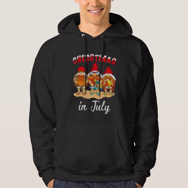Gnomes Christmas im Juli Hawaiian Summer Beach Hoodie (Vorderseite)