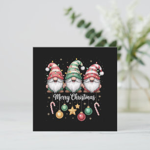 Gnomes Christmas Light Family Gnome Xmas Matching Feiertagskarte