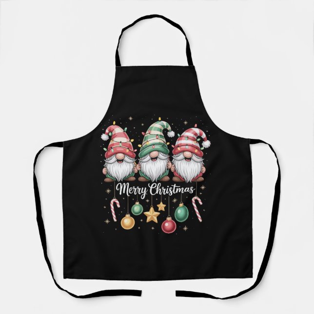 Gnomes Christmas Light Family Gnome Xmas Matching Schürze (Vorderseite)