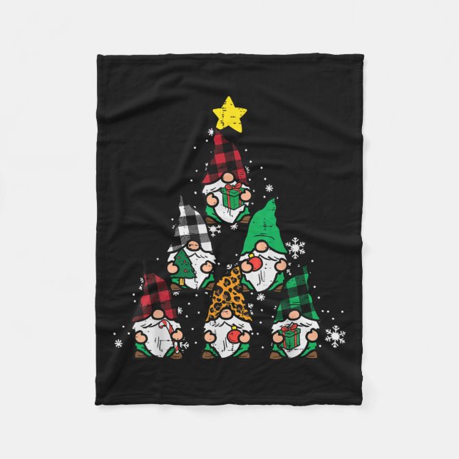 Gnomes Christmas Tree Funny Xmas Feiertage Männer  Fleecedecke (Vorderseite)
