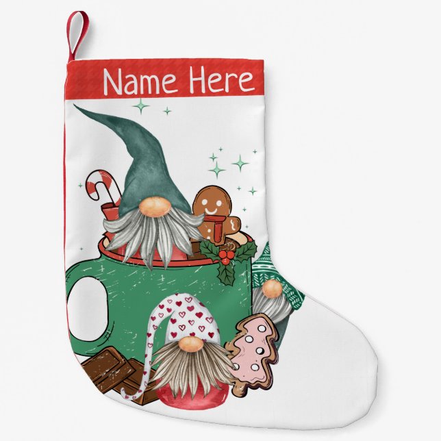Gnomes & Cocoa Kleiner Weihnachtsstrumpf (Vorderseite)