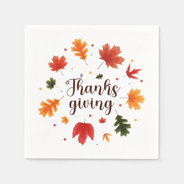 Gnomes Erntedank Serviette (Vorderseite)