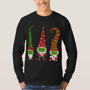 Gnomes Face Mask Matching Family Christmas Party P T-Shirt