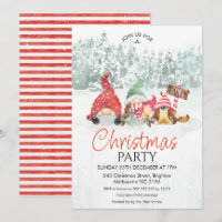 Gnomes Family mit Baby Christmas Party Einladung